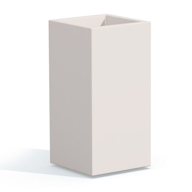 Movilizar Oír de genéticamente Maceta blanca de resina 40x40 Cm alta 80 cm mod. Cube Top | Leroy Merlin