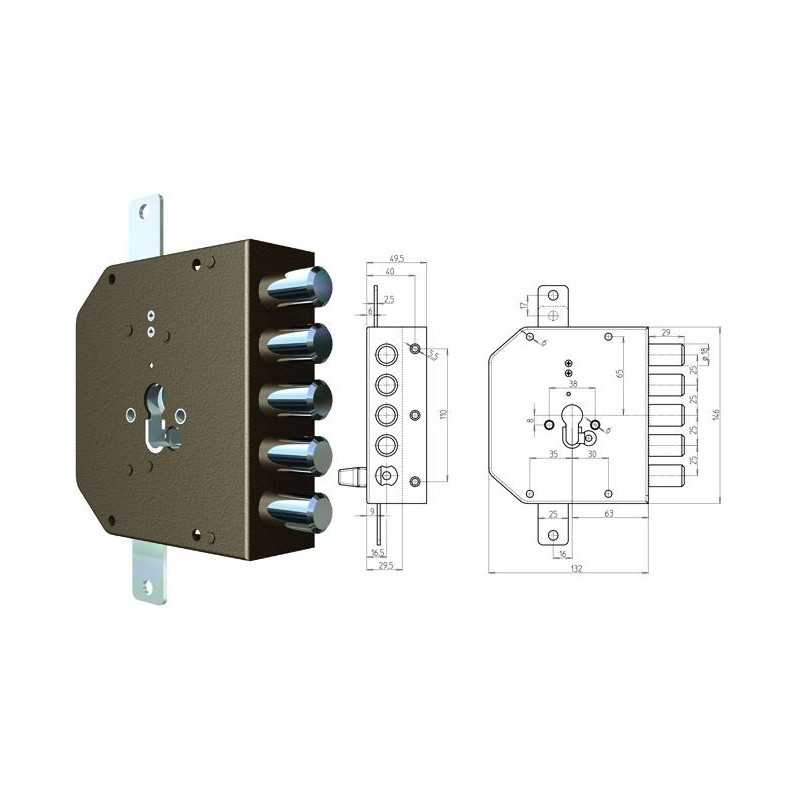 60 mm Entrata Sinistra Cr Serrature 2200 Serratura da Applicare senza Scrocco