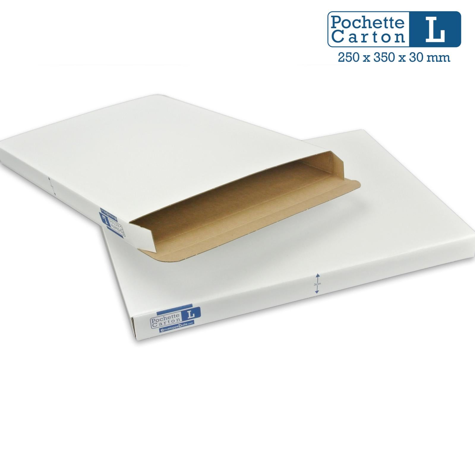 Lot De 50 Boîtes Pochettes Carton L - Hauteur 3cm - La Poste