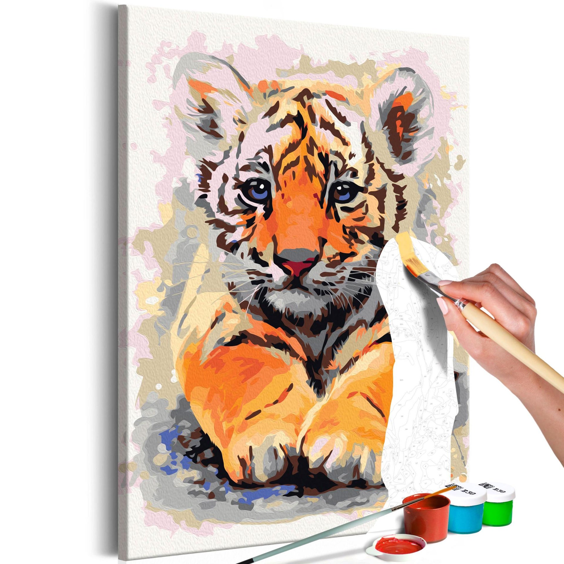 Tableau A Peindre Soi Meme Peinture Par Numeros Motif Bebe Tigre 40x60 Cm Tpn Leroy Merlin