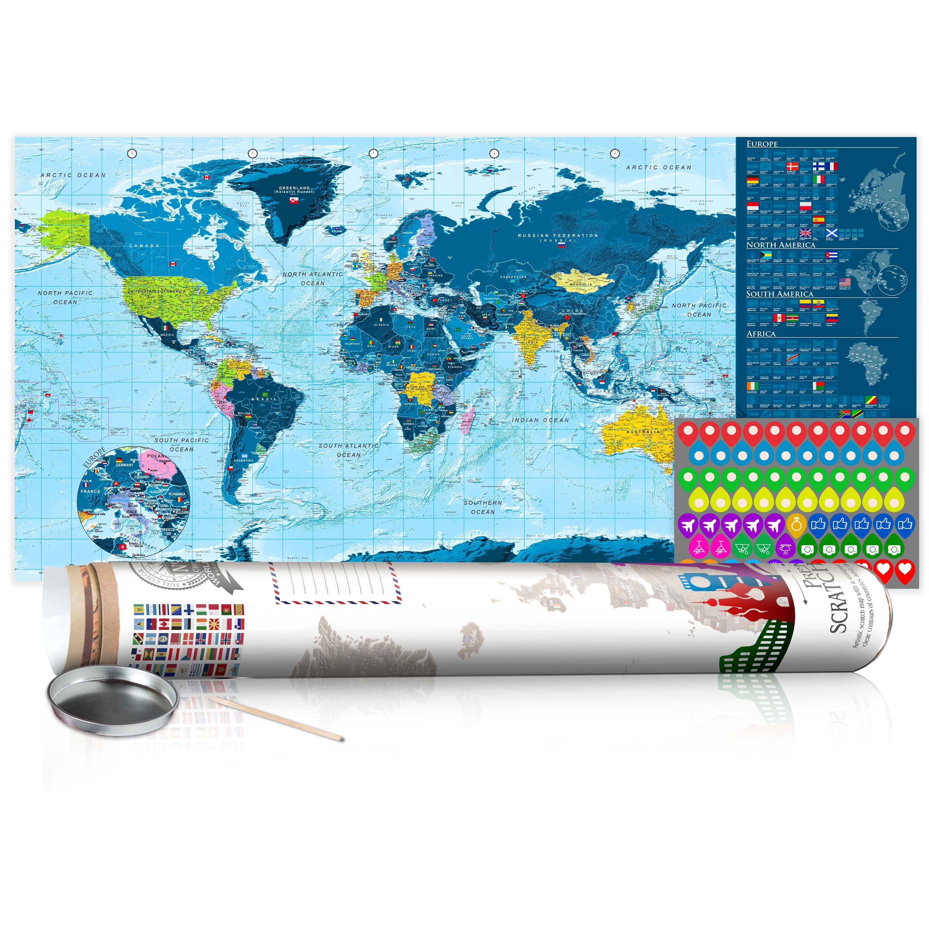 Carte du Monde à Gratter Originale Edition Voyage