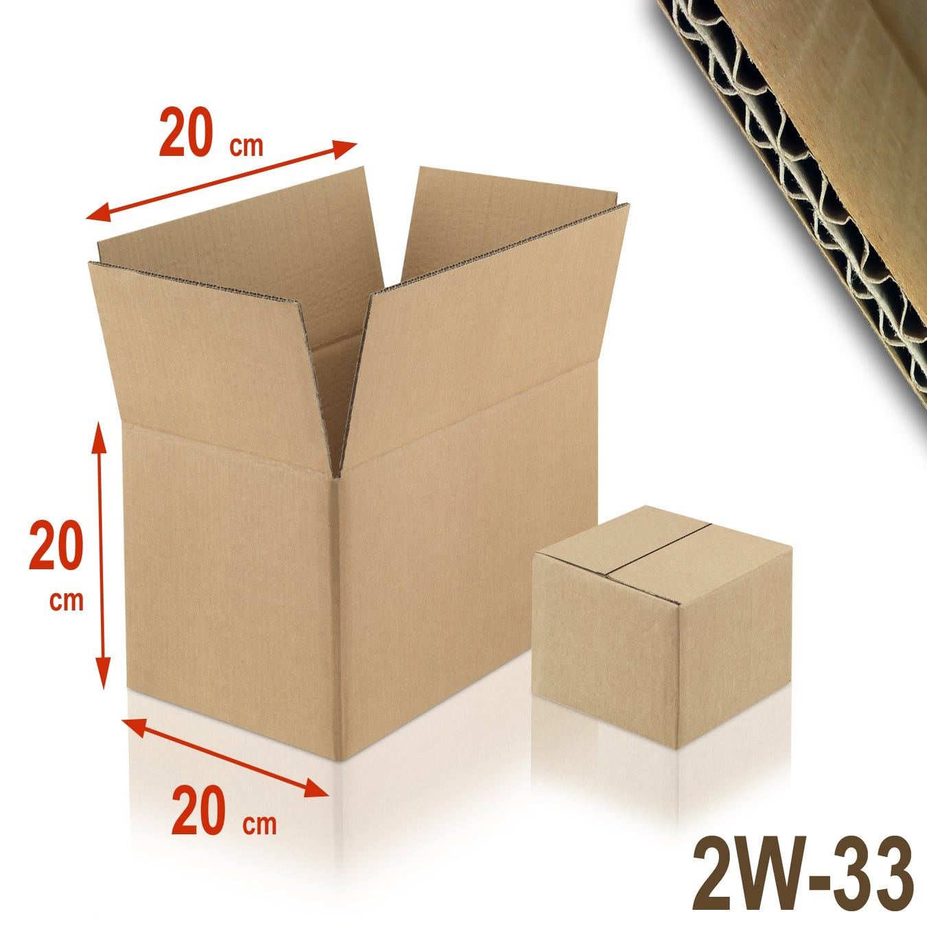 Pack and Move Lot de 20 cartons de déménagement 54L, Marron, 60 x