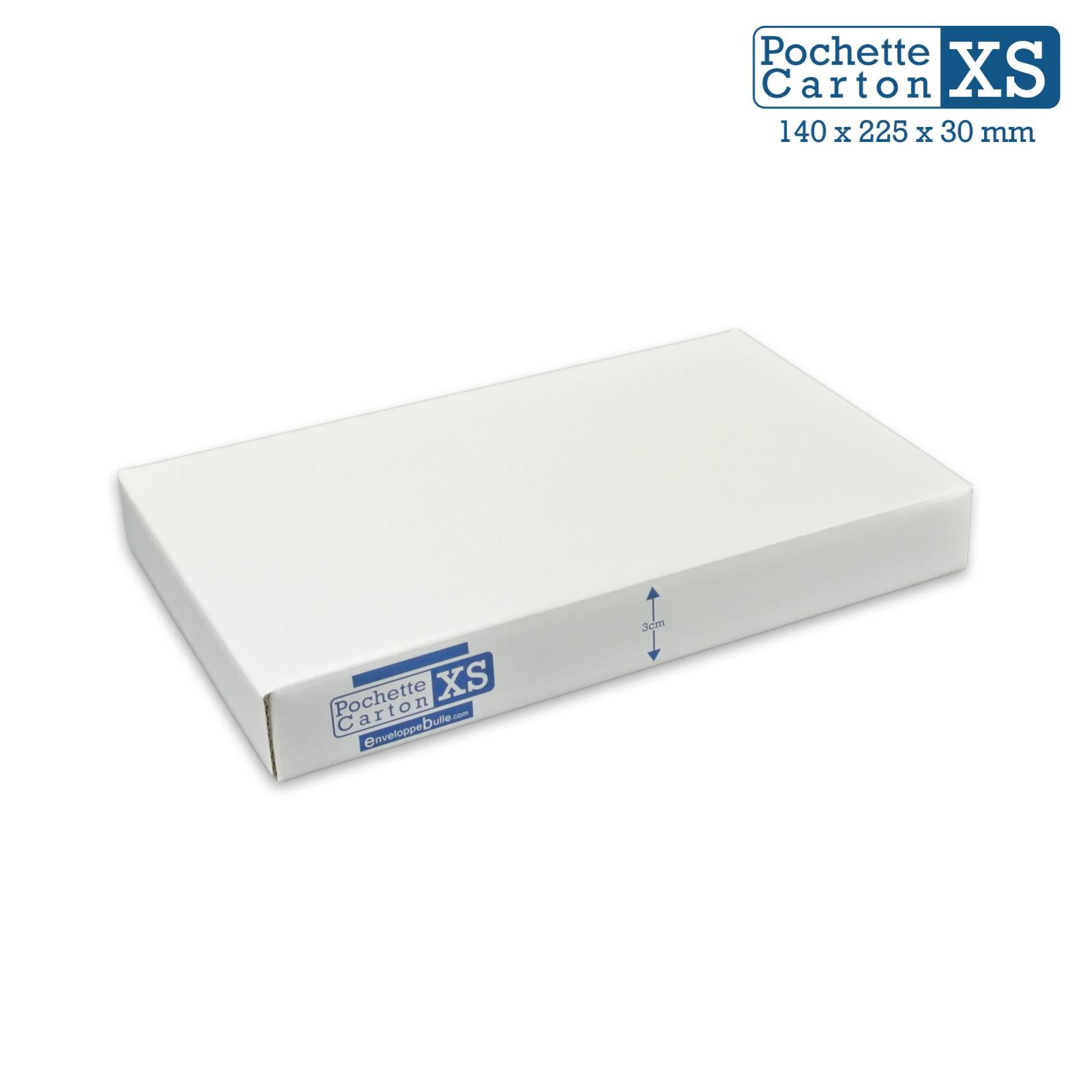 Lot de 5 Boîtes Pochettes Carton XS - hauteur 3cm - format 140x225 mm - 4