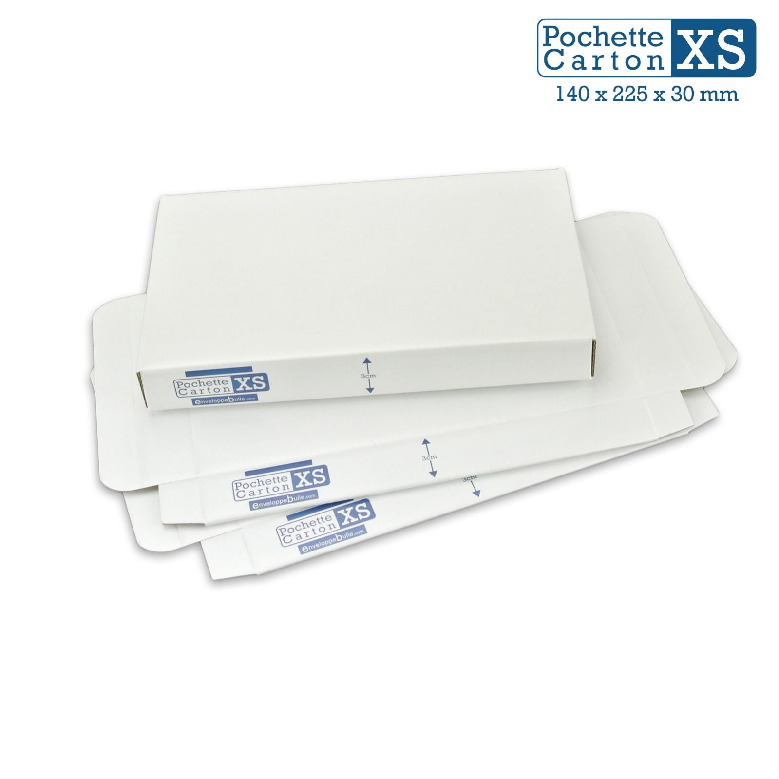 Lot de 5 Boîtes Pochettes Carton XS - hauteur 3cm - format 140x225 mm - 2