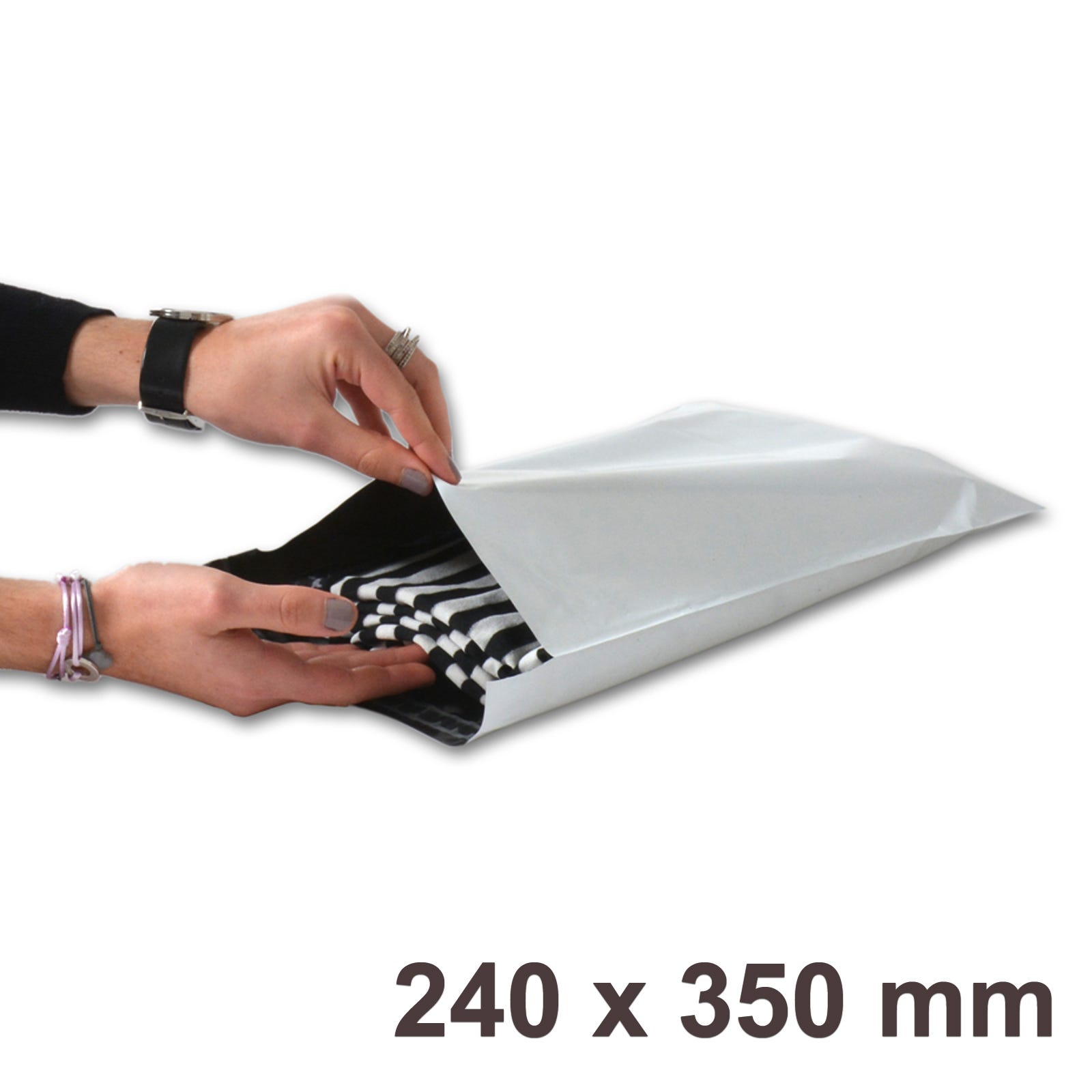 Lot de 1000 Enveloppes Plastique blanches opaques A3 350 x 450 mm