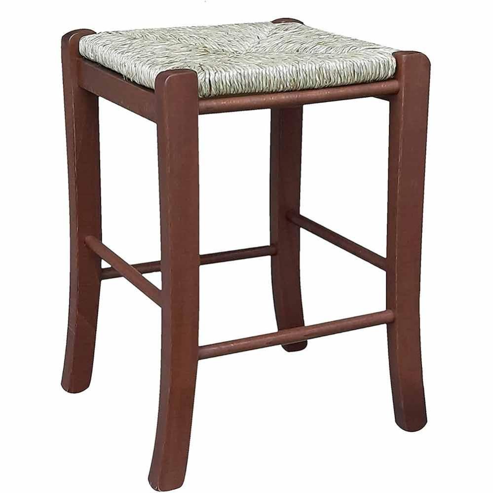 Giaquinto Sgabello Snack Rinforzato Paglia Noce Cm 31x37x87,5 - 5