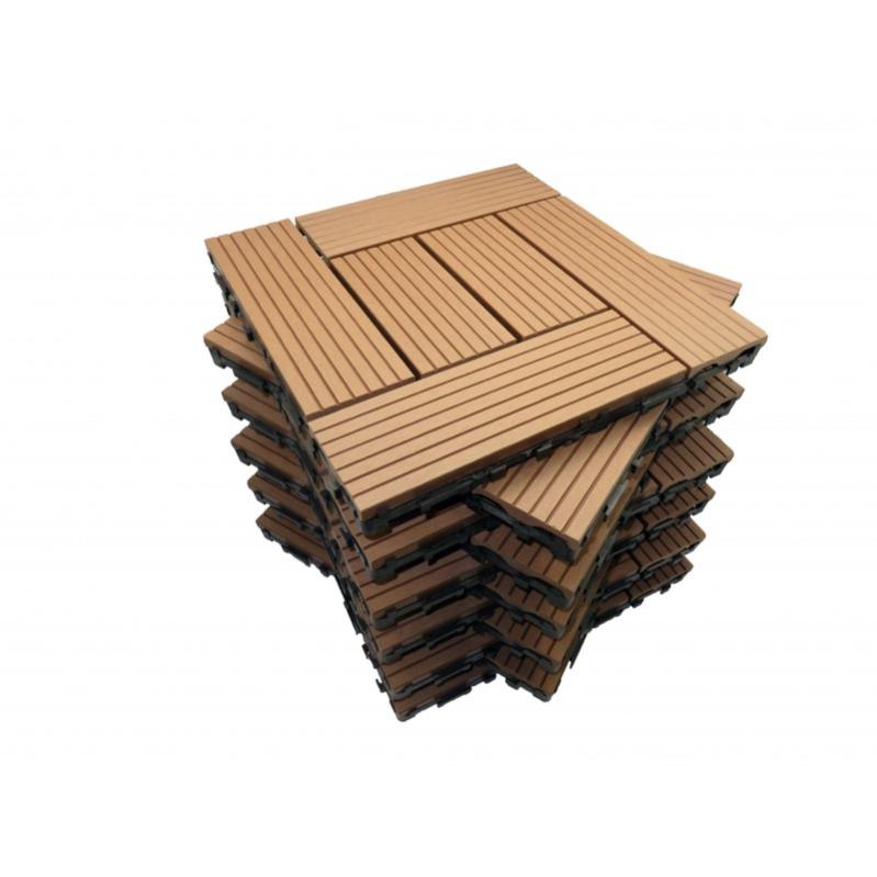 Pack dalle de terrasse 1m² bois composite classic (11 pièces 30 x 30 cm