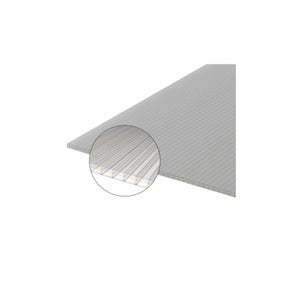 Plaque de polycarbonate alvéolaire blanc anti-chaleur, ép. 16 mm, 1200 mm x  3000 mm 