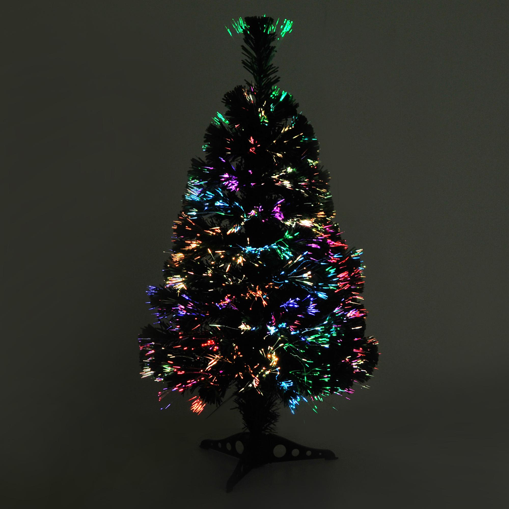 Sapin De Noël Artificiel Lumineux Fibre Optique Vert  Leroy Merlin