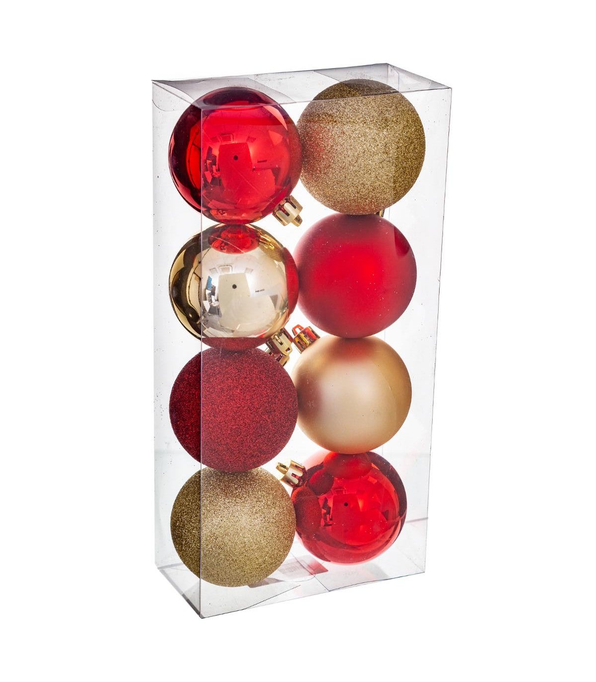 Décoration de sapin Lot de 8 Boules de Noël D 7 cm - Rouge et Or