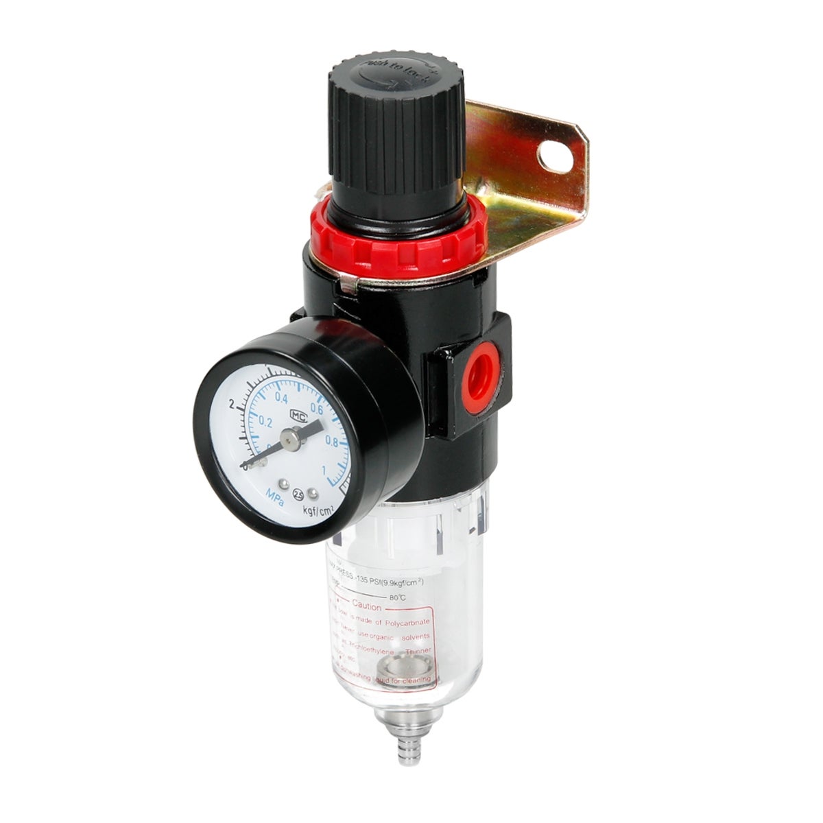 Régulateur de pression d'air avec filtre intégré et manomètre