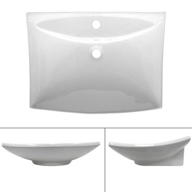 ML-Design Vasque à Poser Lavabo Salle de Bain 510 x 360 mm en Céramique  Noir Mat Rectangulaire Évier Toilette Moderne et Élégant Sans Robinet de  Vidange Lave-mains Suspendue Lavabo de Comptoir