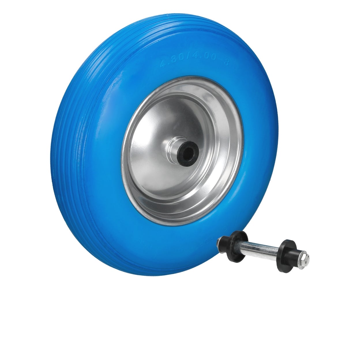Bleu 14 "pneumatique valve droite brouette roue 3.50-8 avec essieu ensemble 