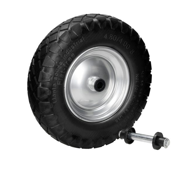 2x roue brouette solide pneu gomme plein bleu pu 4.80 / 4.00-8