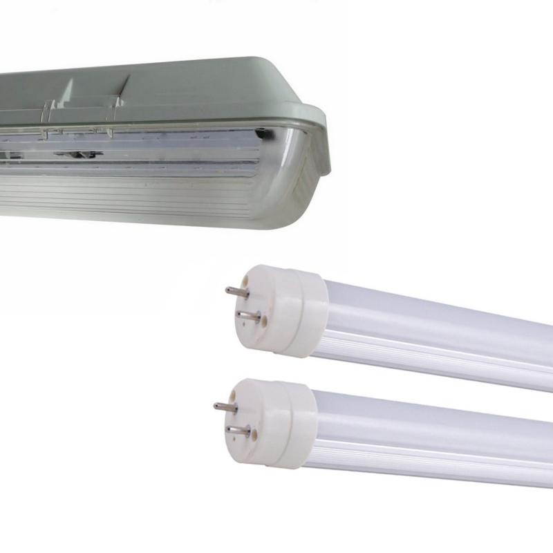 Kit de Réglette LED étanche Double pour Tubes T8 150cm IP65 (2
