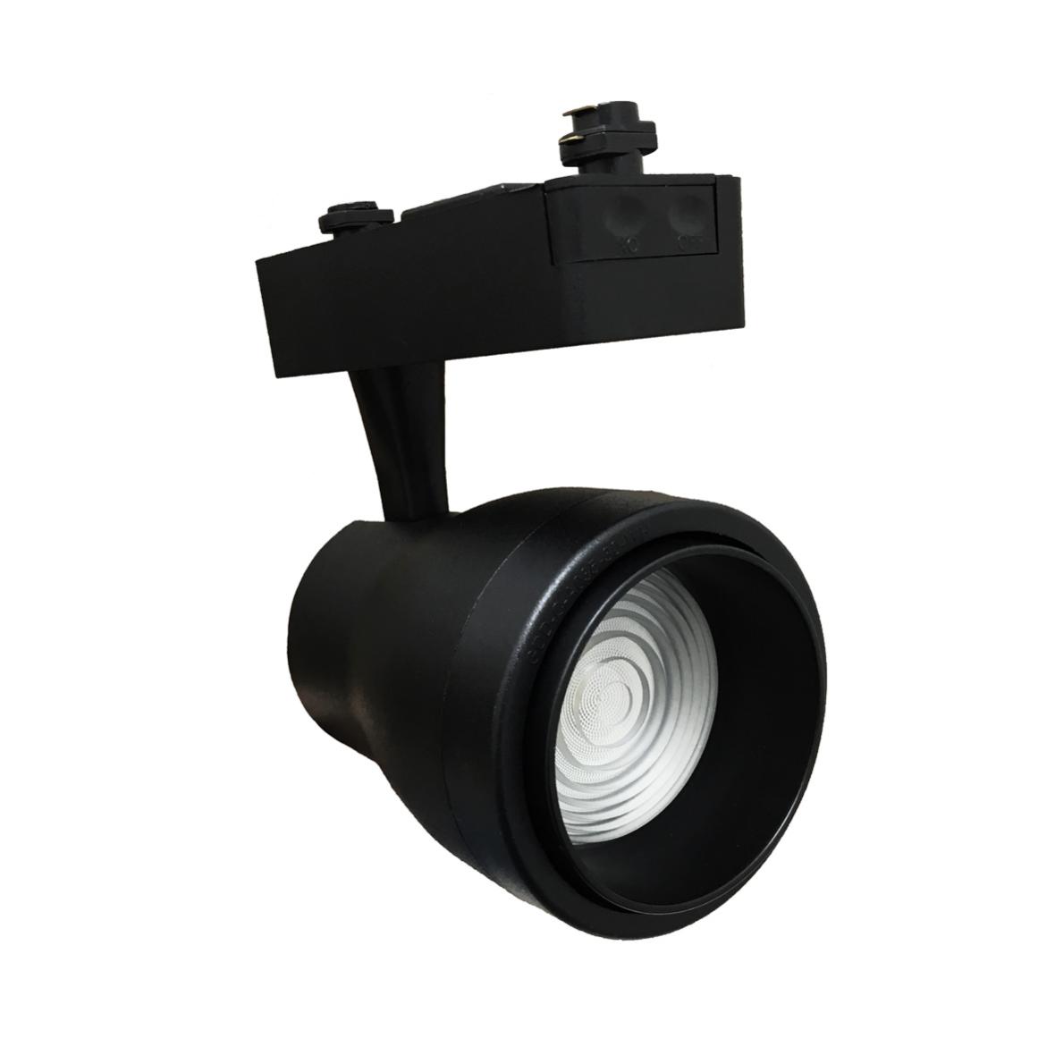 8000K Spot LED sur Rail 30W COB 80° Monophasé NOIR Blanc Froid 6000K 