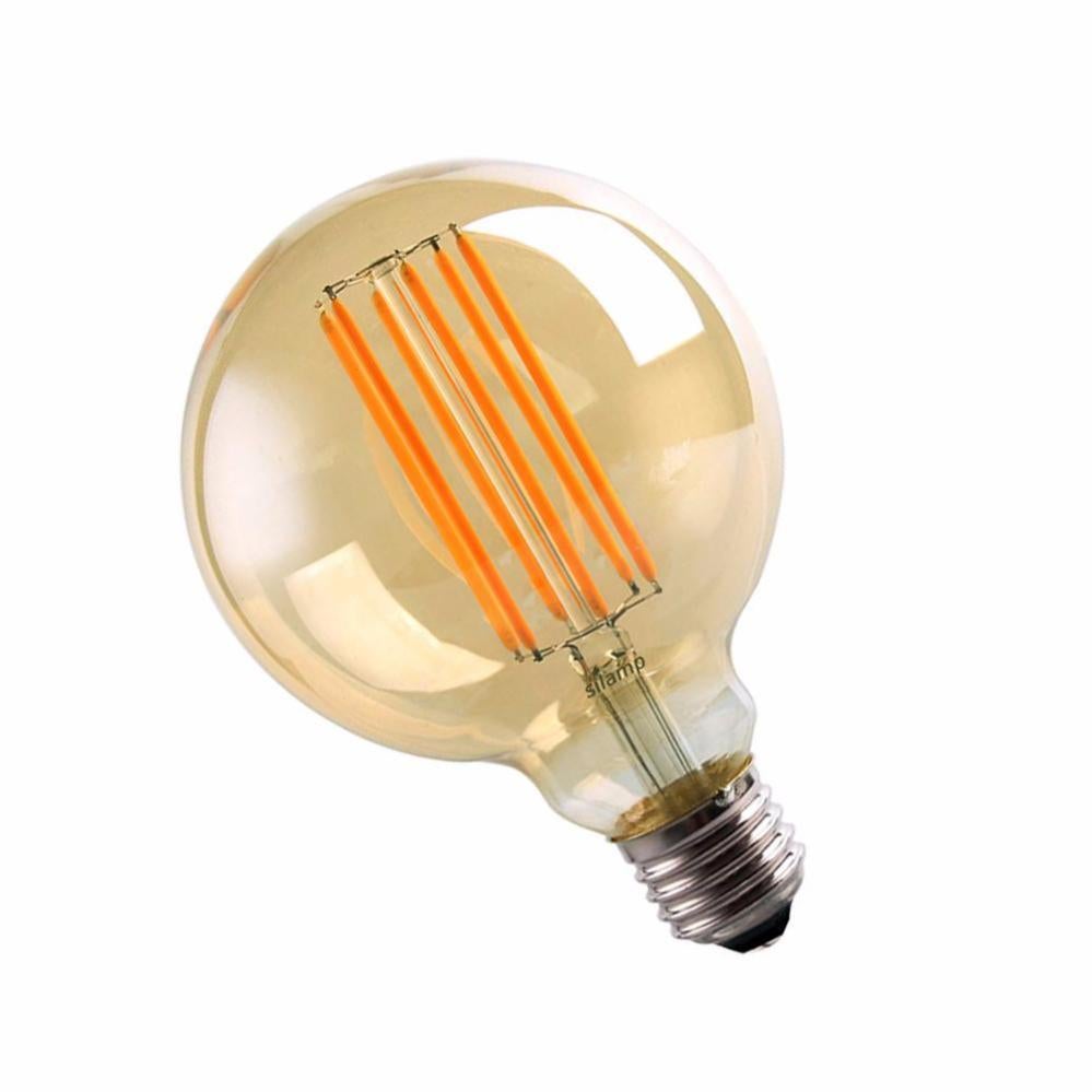 Ampoule E27 LED Filament 6W 220V COB G95 360° Globe Fumé Blanc Chaud