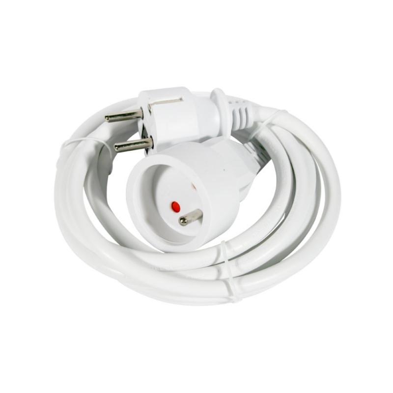 JPC Rallonge électrique lisse 3m Blanc