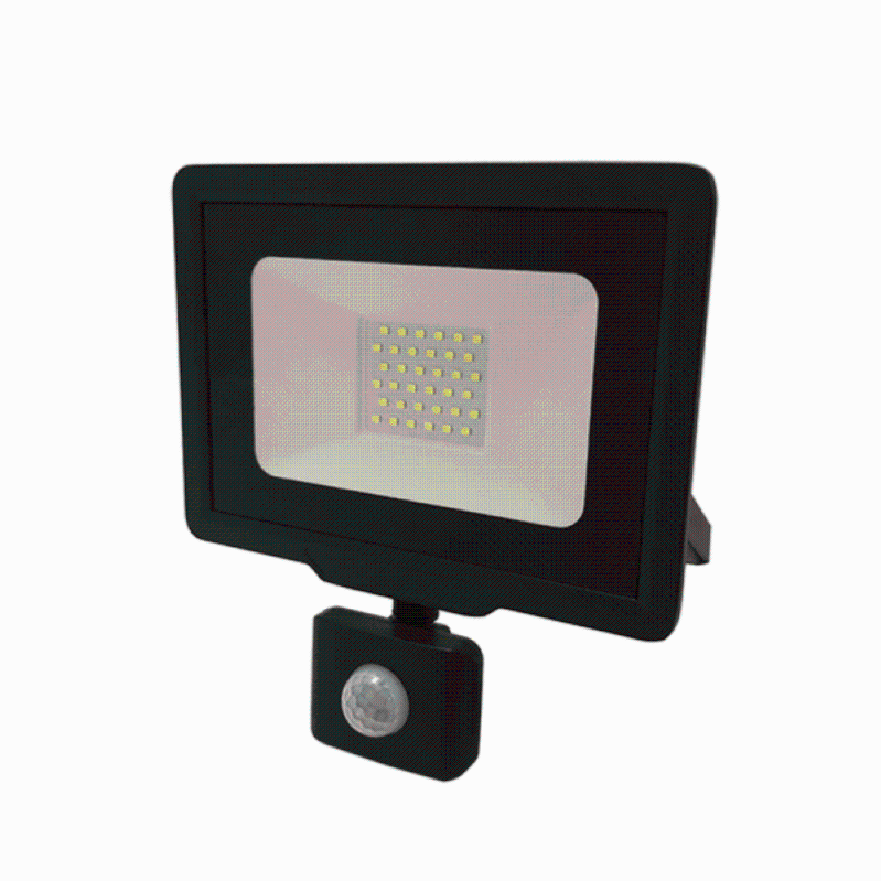 Projecteur LED Mural Noir, Détecteur de Mouvement, 50 W, 4200 Lumens