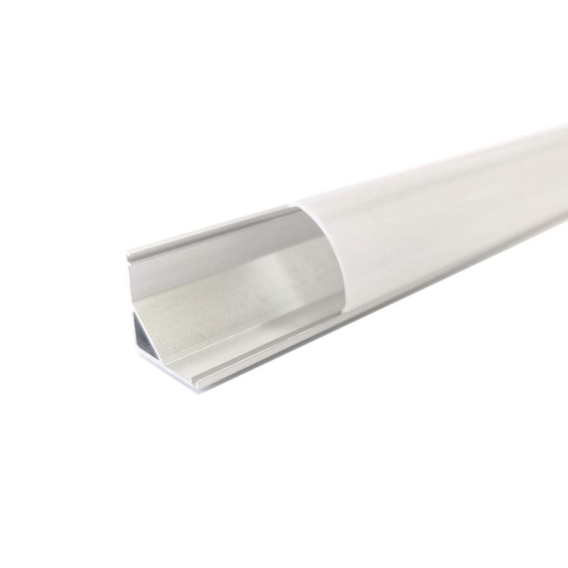 Profilé Aluminium Angle 2m pour Ruban LED Couvercle Blanc Opaque - SILAMP