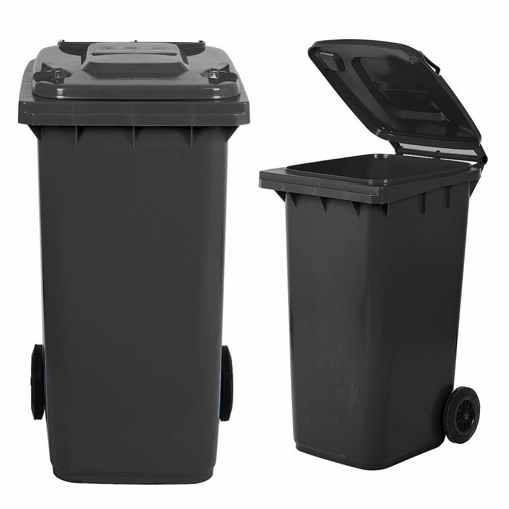 Bidone Carrellato Per Raccolta Differenziata 120 Lt Con Coperchio PEHD Mobil Plastic Verde Scuro 1 120 5 Ves 8004331112755