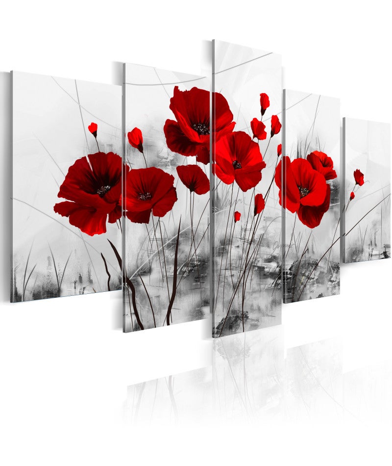Tulup Photo sur toile Image Tableau Impression 100x50 Coquelicots Herbe 