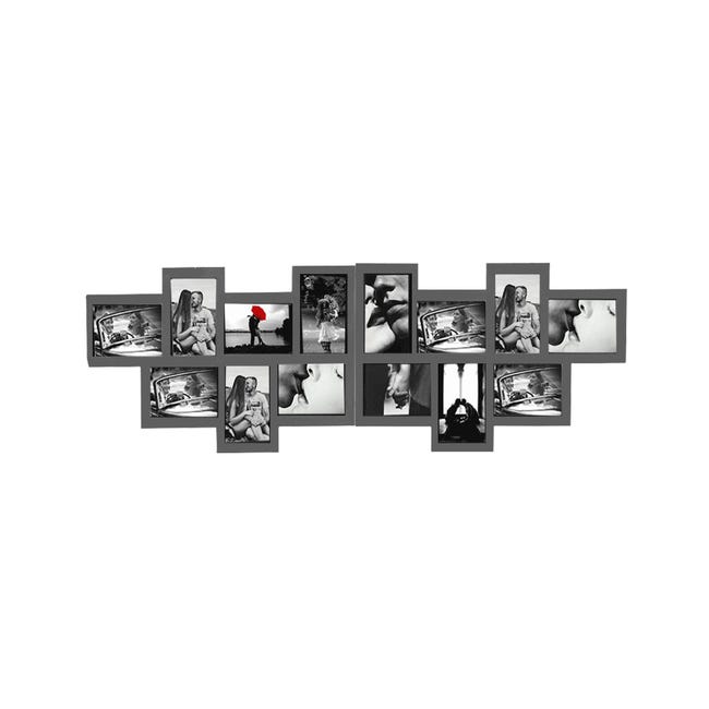 marco temerario judío Rebecca Mobili 14*Marco de Fotos Portafotos Multiple portaretratos Madera  Gris Moderno | Leroy Merlin