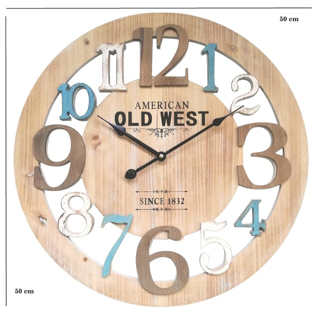 Reloj mural de madera discount rústico