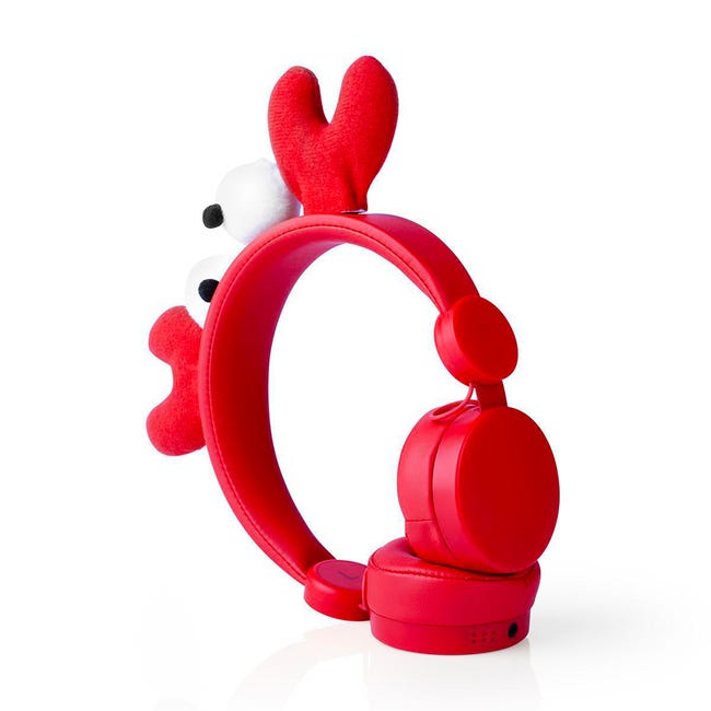 Casque audio filaire pour enfants avec oreilles amovibles Chrissy Crab  Rouge