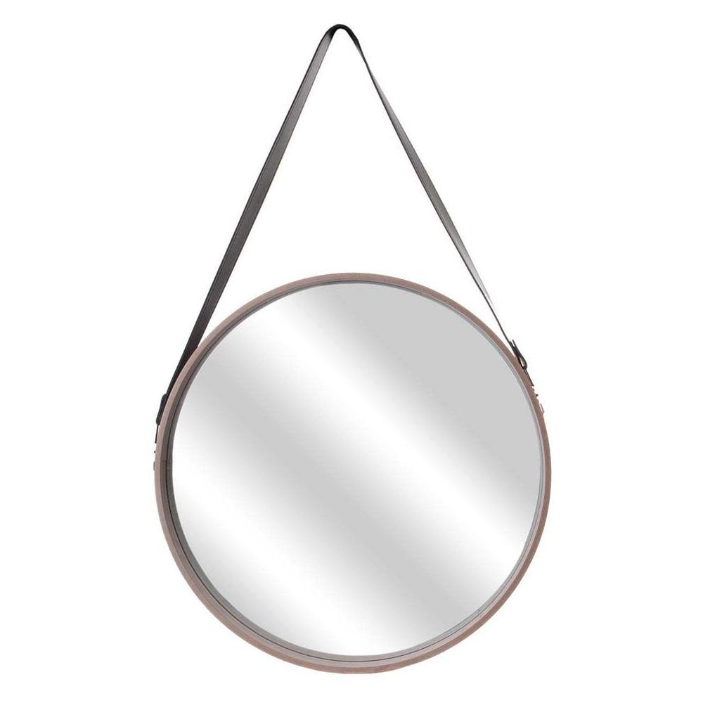 Specchio rotondo con manico in PU Barber 50 cm