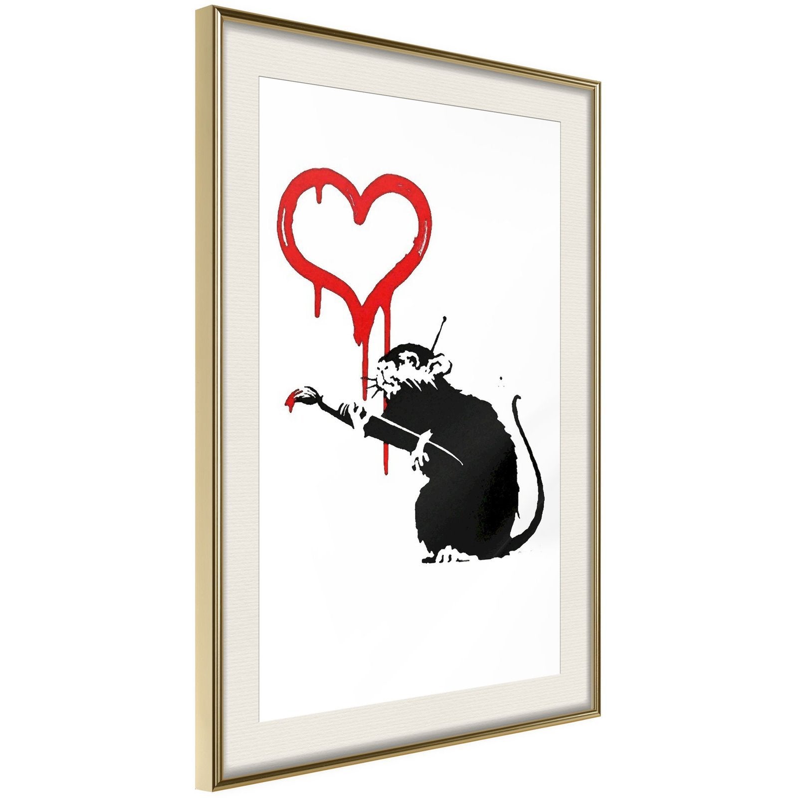 Tableau Cadre Banksy Rat D Amour X 30 Cm Leroy Merlin