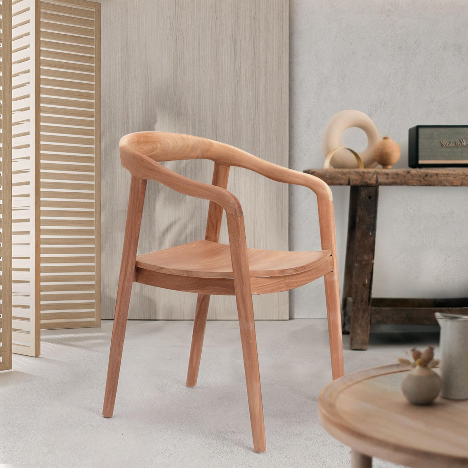 Lot de 2 chaises en bois massif de teck NINA  Leroy Merlin