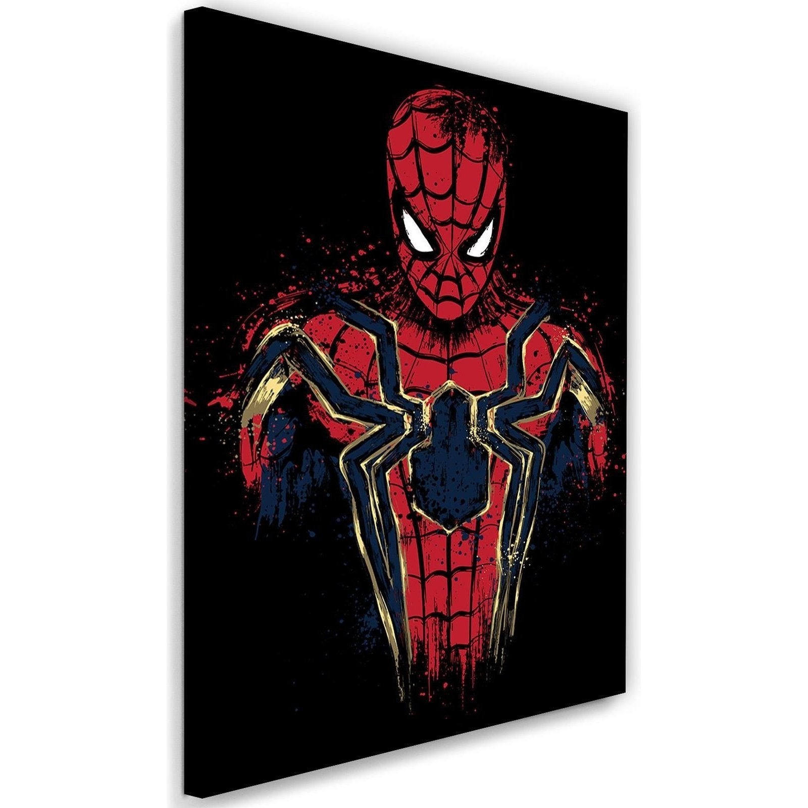 Tableau sur toile Spiderman - Toile en tissu cadre en bois de 3 cm -  Fabriqué en Espagne - Impression en haute résolution - 75 x 120