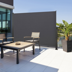 Brise-vue rétractable en aluminium 1,8 x 3m (h x l), store latéral pour  bureau, balcon, terrasse, jardin, 280g/m², beige - Conforama