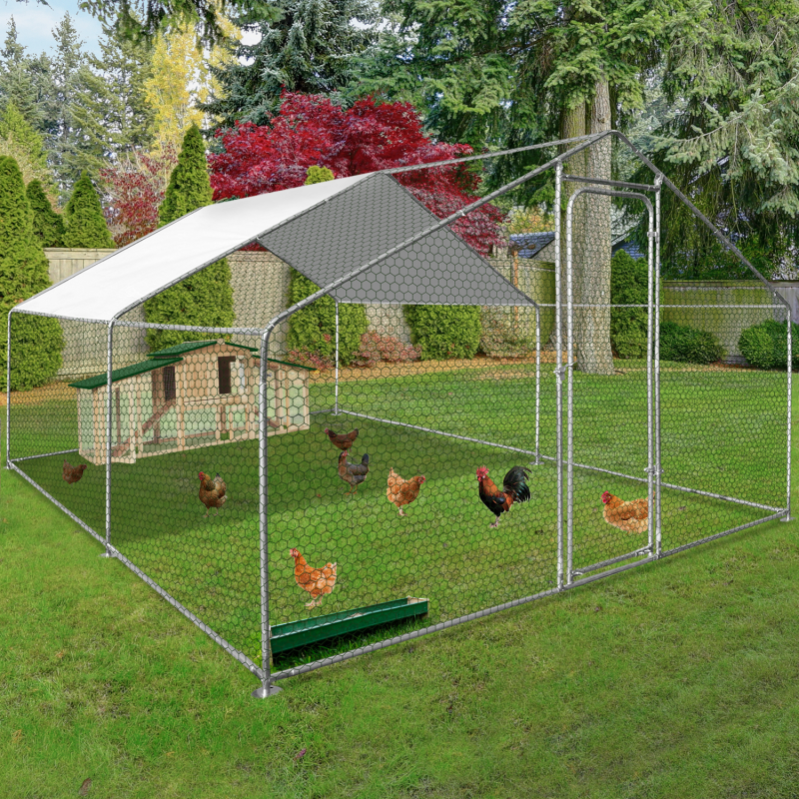 Enclos Poulailler 16m² Parc Grillagé 4 X 4 M Acier Galvanisé