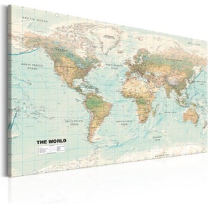 milimetrado Carte du monde liège et cadre bois Noir et marron