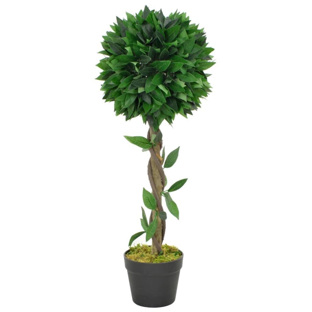 Leaf Design UK - Coppia di alberi artificiali a forma di alloro, 120 cm, colore: Verde