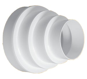 AWENTA Grille de ventilation ronde Ø 100 à 150 mm, plastique blanc, grille  de soufflage ou d'extraction - réglable Ø10 à 15 cm, dimensions extérieures
