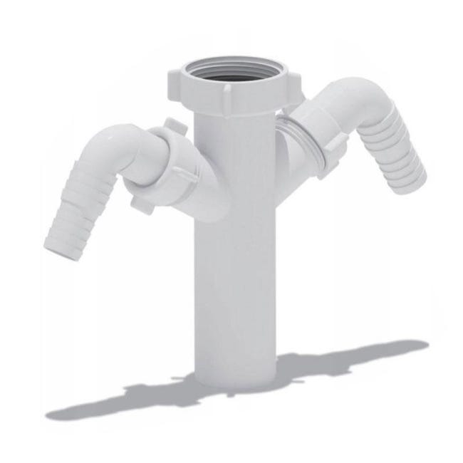 Adaptador De Desagüe En Y Para Lavadora Y Lavavajillas - Conexión Doble, Fácil Instalación, Diámetro 40 Mm Con Abrazaderas