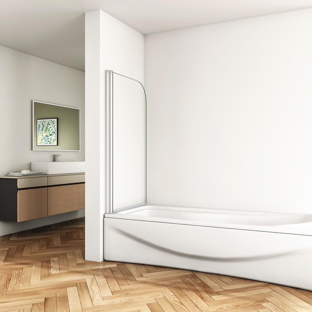 AICA Sanitaire Pare Baignoire 100x140cm En Verre 6mm Anticalcaire Clair Pare Baignoire Pivotante Pliante A Deux Volets 90074245