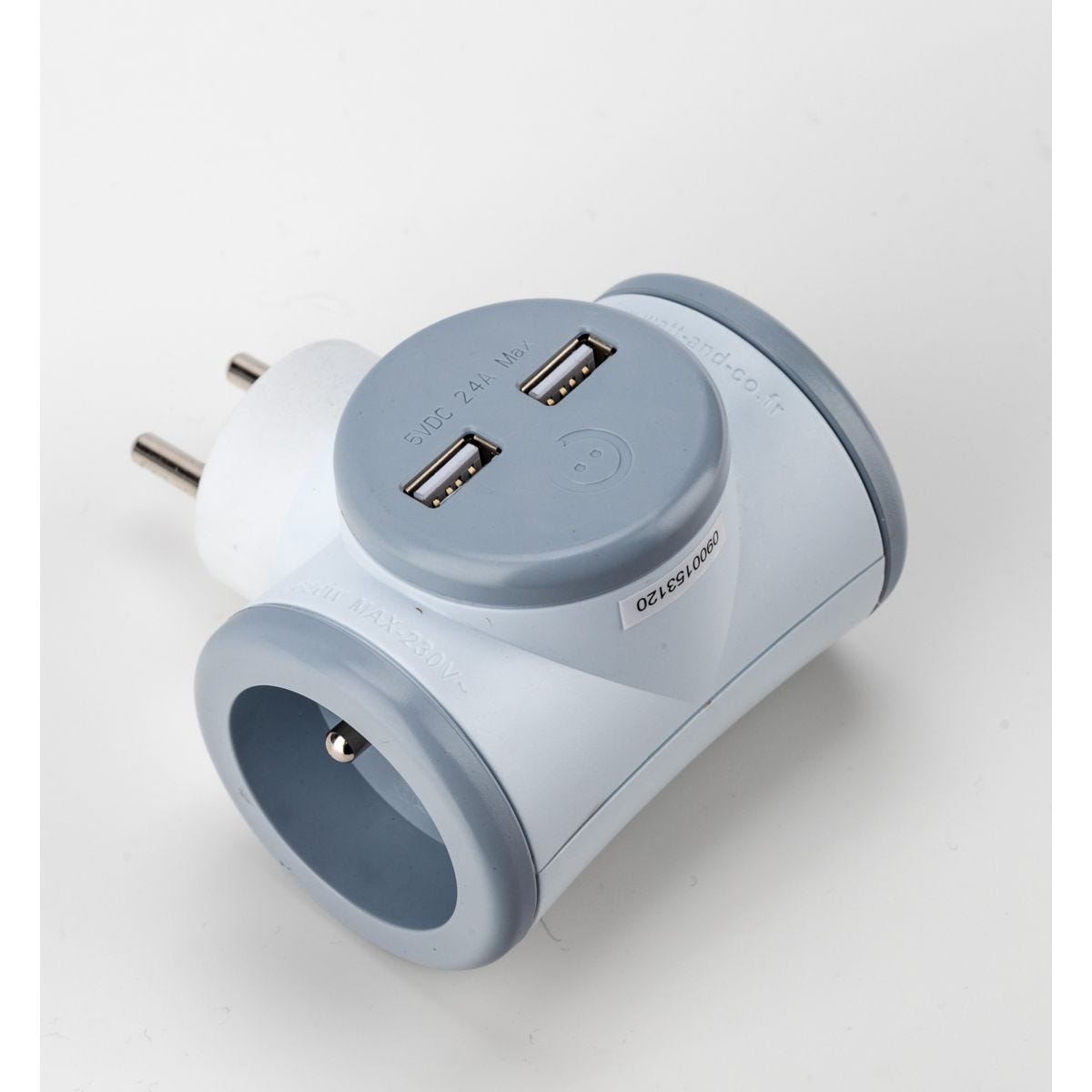 Watt & Co Multiprise rotative 2 prises électriques + 2 ports USB