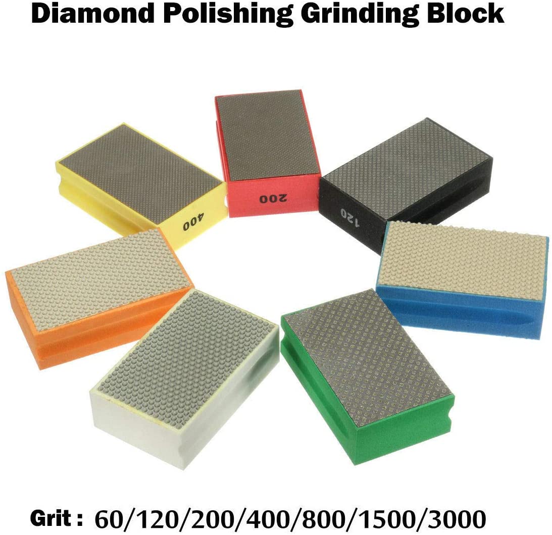 3000 Grit Diamant polissage Pad pour Granite béton Marbre Verre à la main  95 * 58 mm 60  120 # 