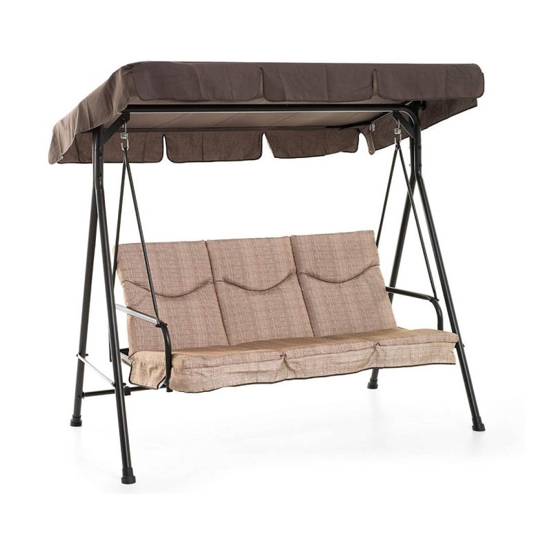 Columpio de hierro tres plazas beige madagascar 180x120x h160 cm
