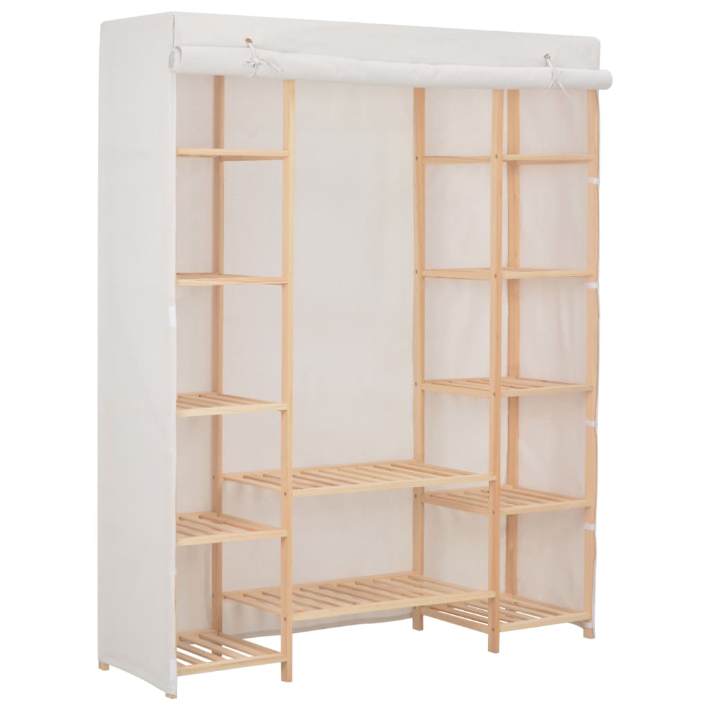 Vidaxl armario de tela blanco 135x40x170 cm