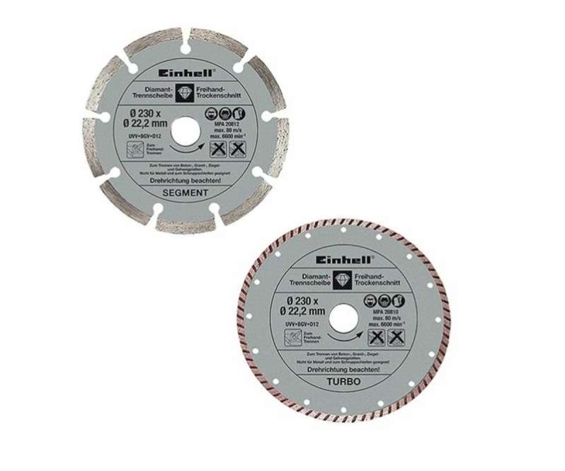 Set 2 Dischi Diamantati Einhell Da 125 Mm | Per Muratura, Pietra, Piastrelle | Compatibili Con TC-MA 1300 E TE-MA 1500