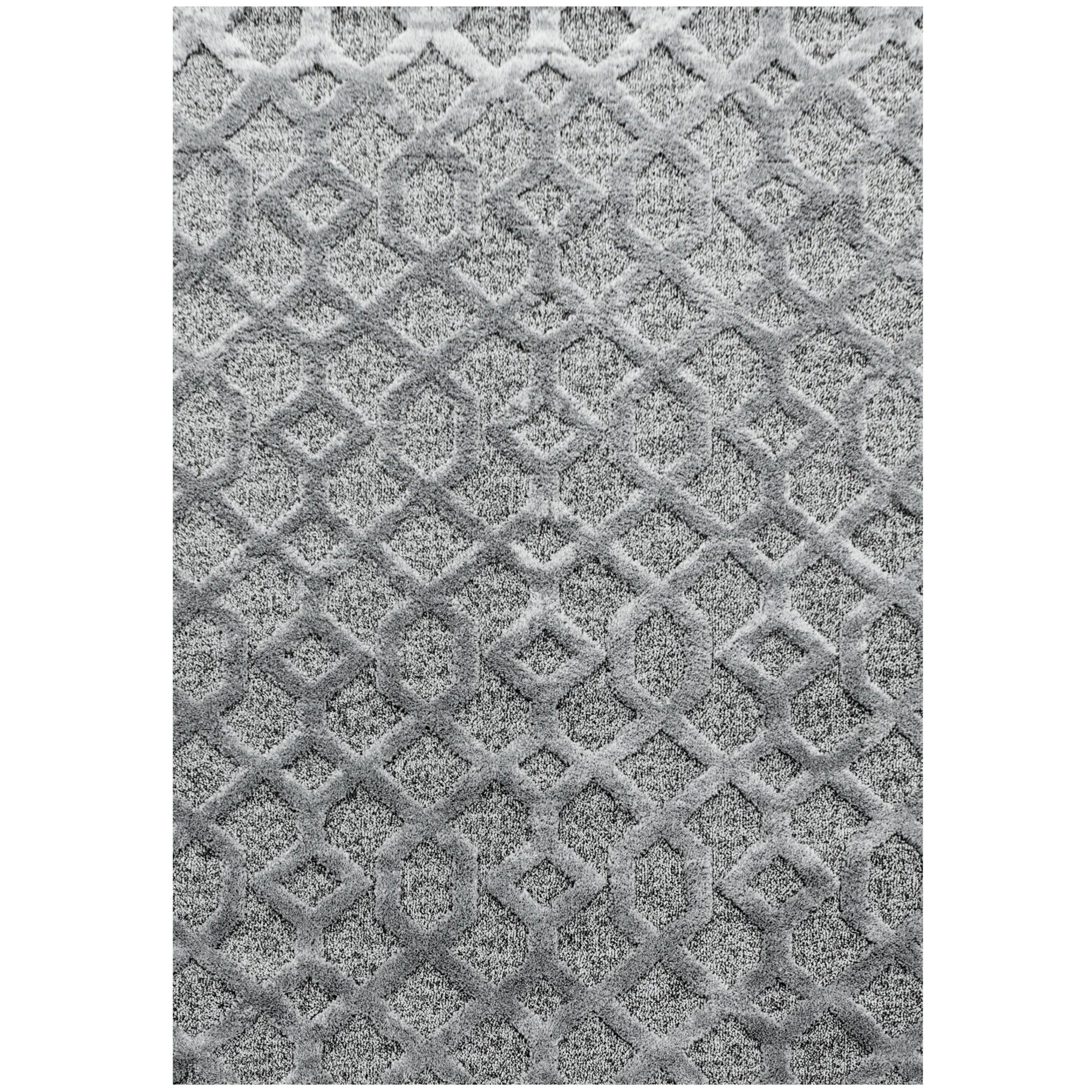 Tapis berbère gris et blanc 200 x 290 cm