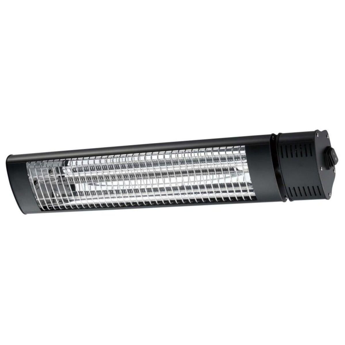 BAKAJI Stufa A Parete 2000W – 3 Tubi Al Quarzo, Infrarossi, Regolabile, IP34, Per Esterno E Interno