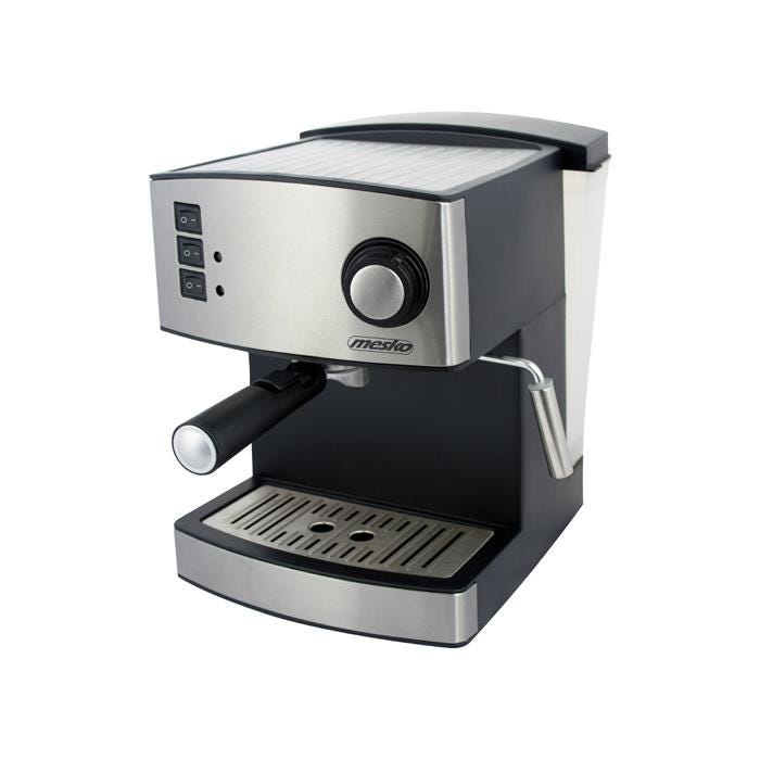 Macchina per Caffè Espresso Manuale 15 Bar, 1,6 L, Montalatte, Scaldatazze  Mesko Argento 850 MS 4403