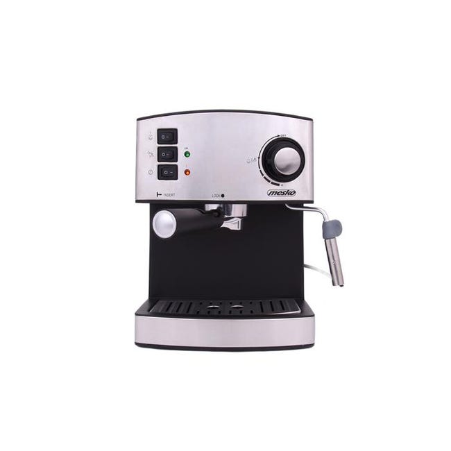 Cafetera espresso con brazo doble y vapor hecho en acero