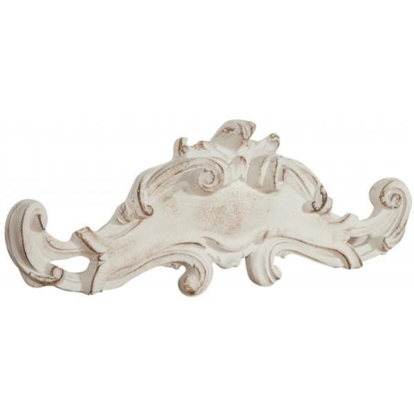 Biscottini Support en bois finition blanc vieilli L91 x PR5 x H35 cm Biscottini Support en bois finition blanc vieilli L91 x PR5 x H35 cm
